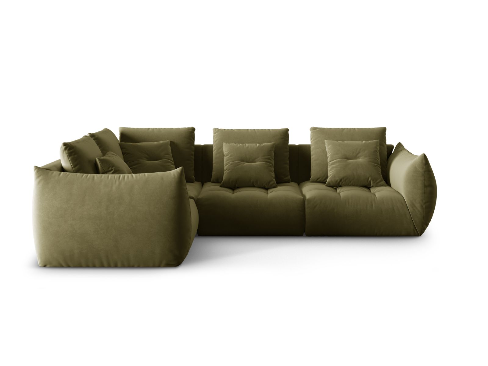 Bloom Modular Corner Sofa, 3 Seats, 316x222 cm — Light Green / Left