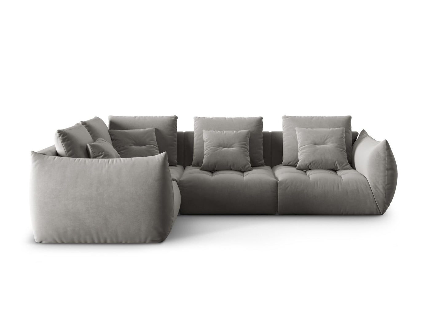 Ecksofa Samt Grau Bloom — Grey