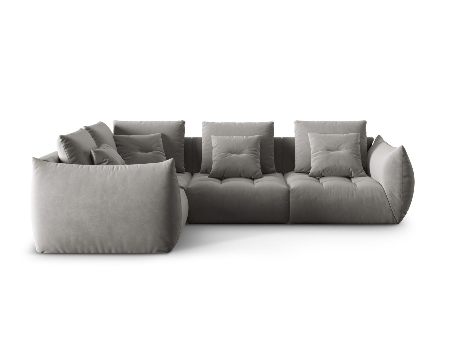 Ecksofa Samt Grau Bloom — Grey