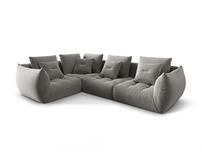 Ecksofa Samt Grau Bloom — Detailansicht