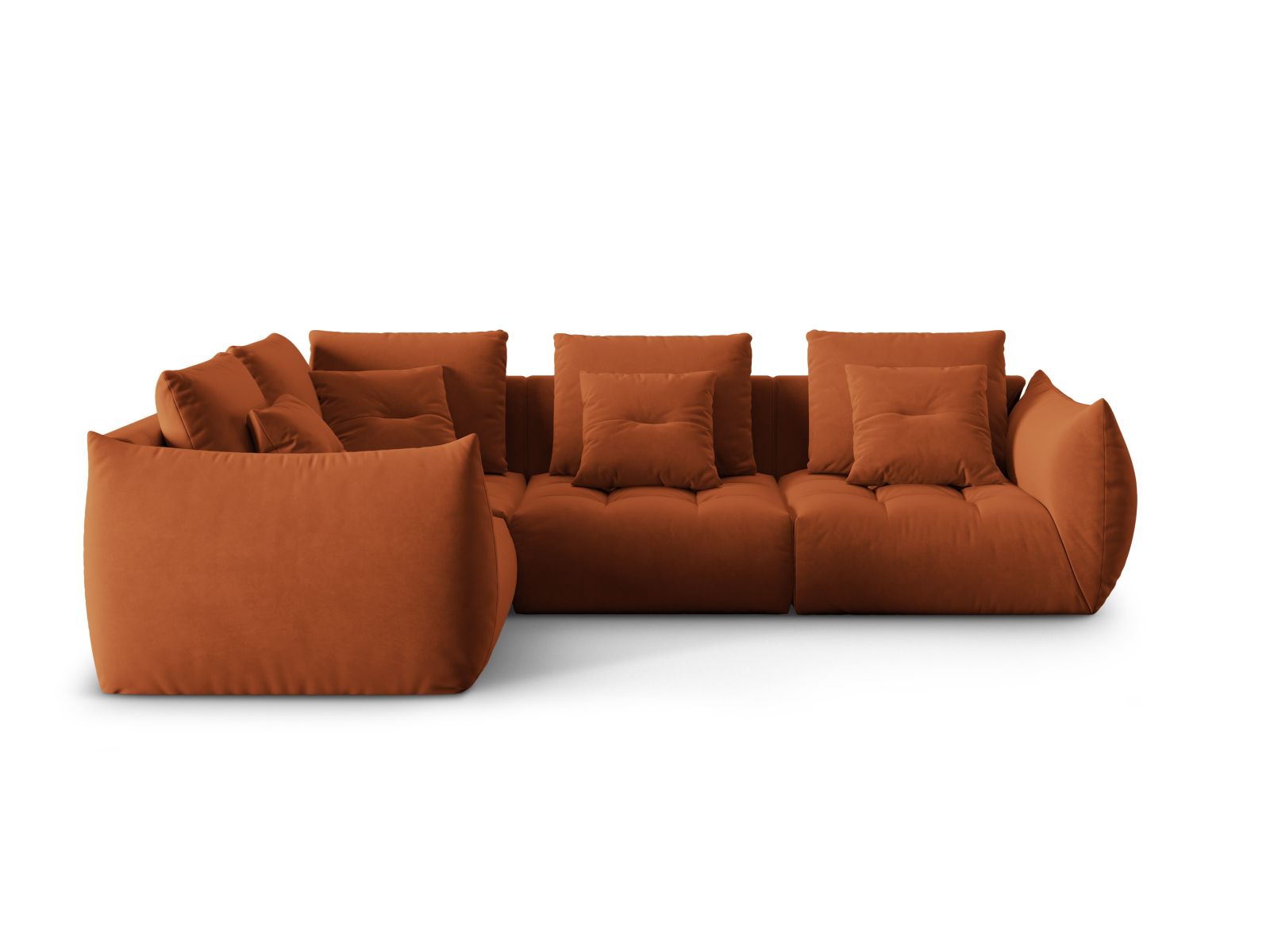 Bloom Modular Corner Sofa, 3 Seats, 316x222 cm — Terracotta / Left