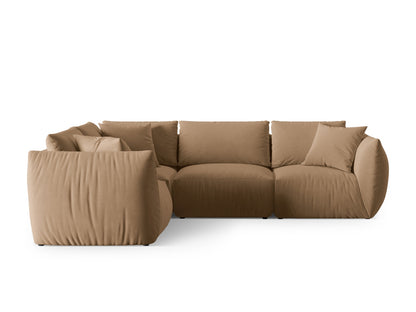 Ecksofa Samt Grau Chris — Sand