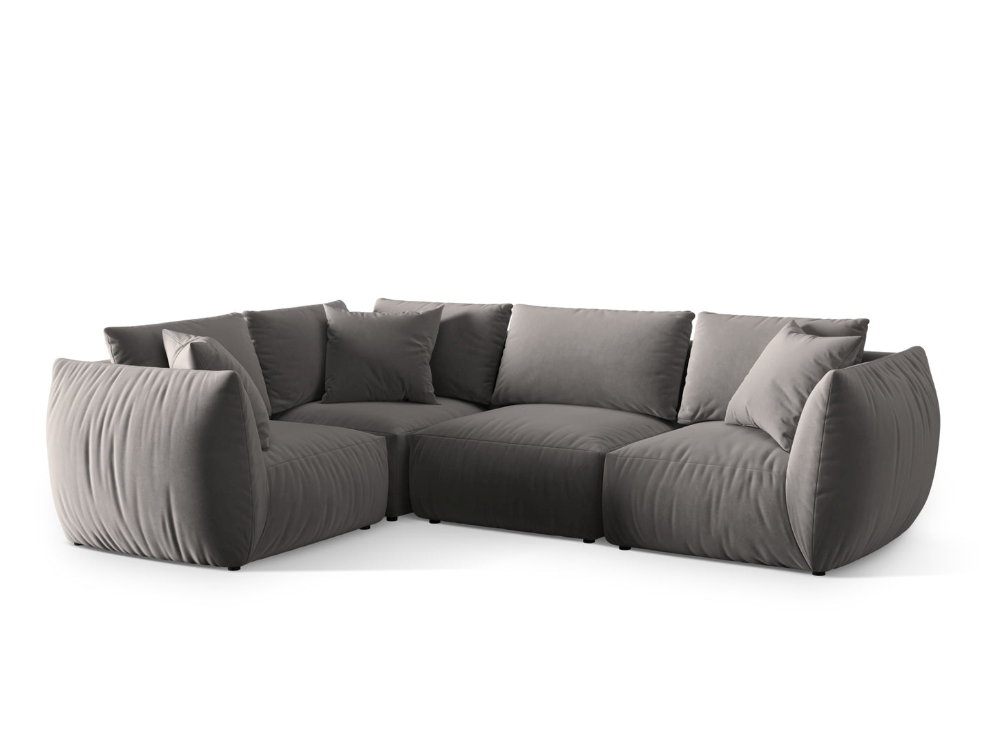 Ecksofa Samt Grau Chris — Detailansicht