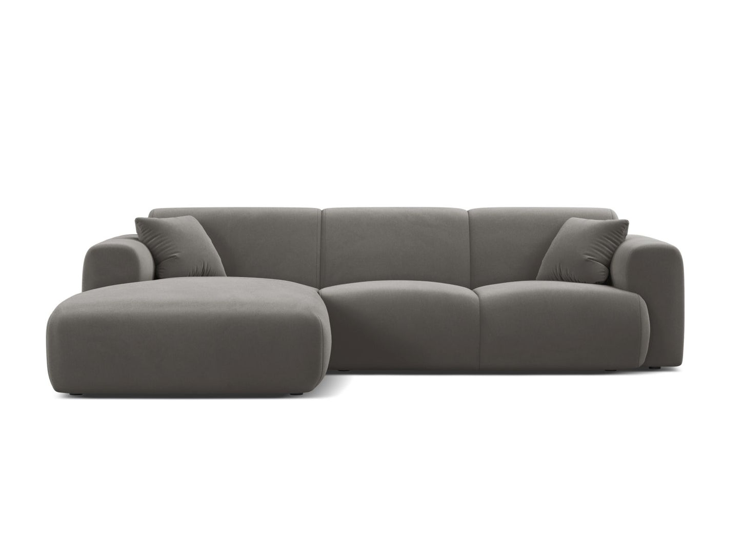Ecksofa Samt Schwarz Molino — Grey
