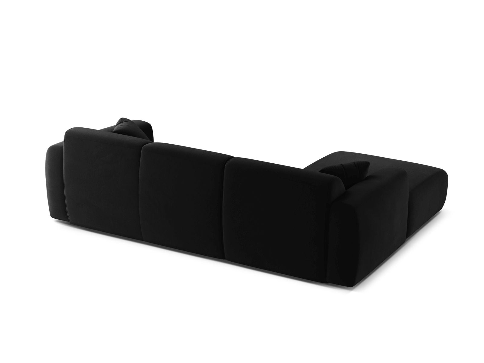 Ecksofa Samt Schwarz Molino — Detailansicht