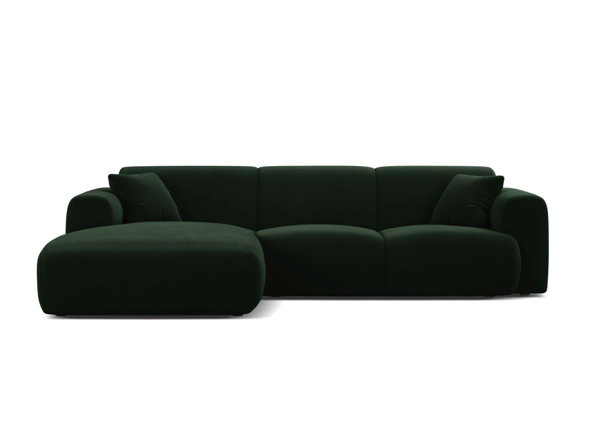 Molino Corner Sofa, 4 Seats, 255x170 cm — Bottle Green / Left