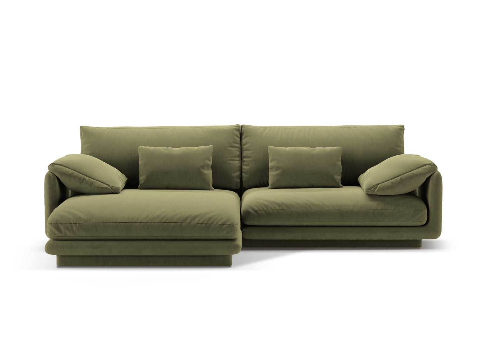 Torino Corner Sofa, 4 Seats, 250x170 cm — Light Green / Left