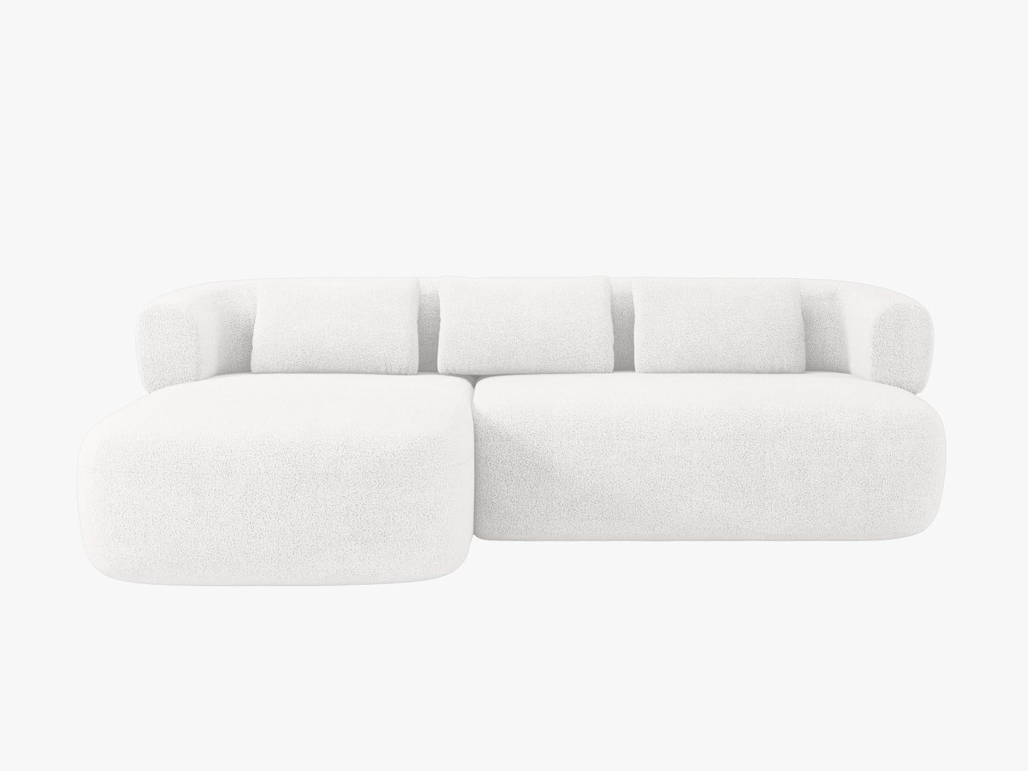 Ecksofa Bouclé Schwarz Jenny — Ivory