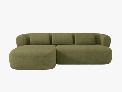 Ecksofa Bouclé Schwarz Jenny — Green