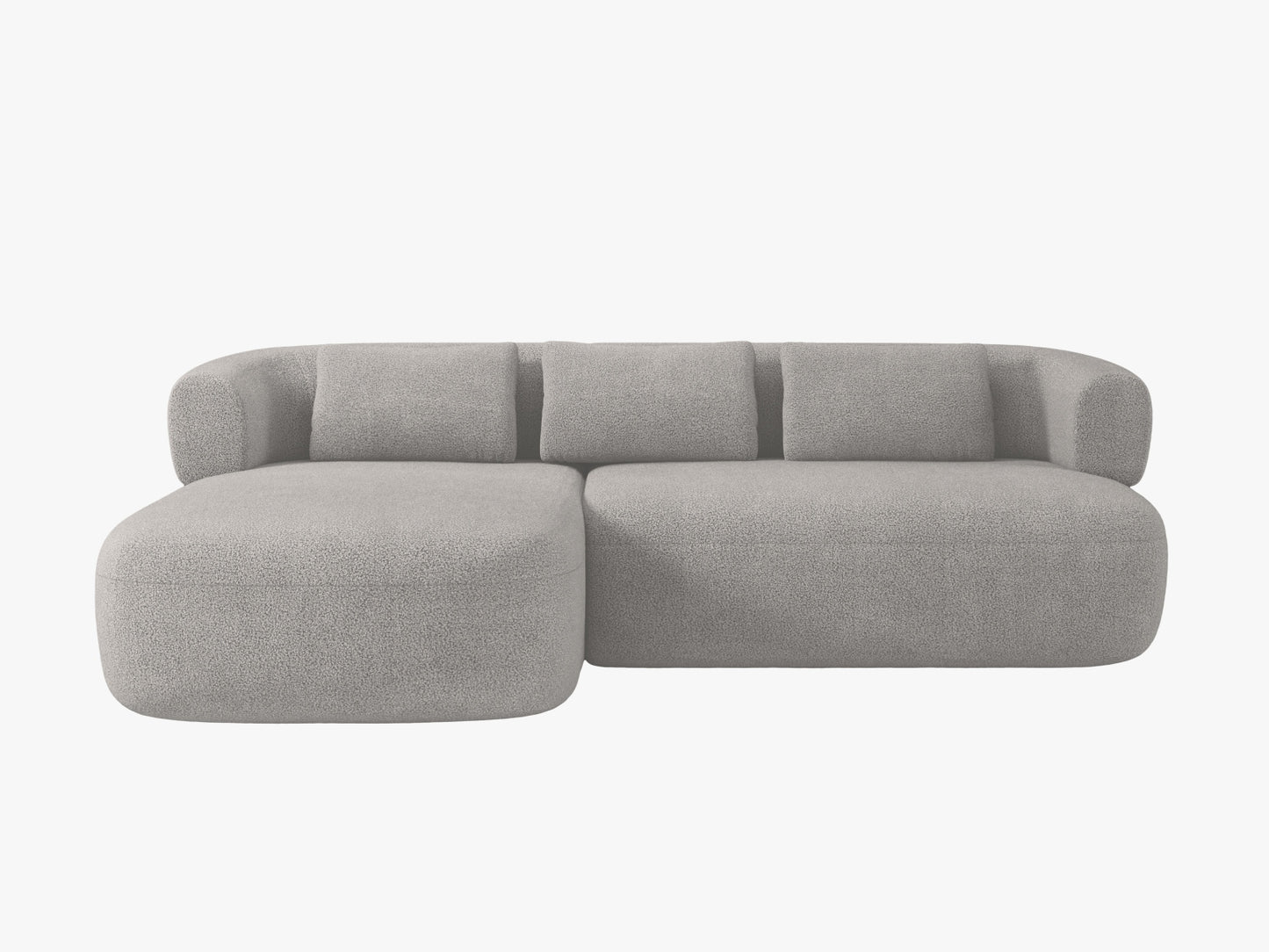 Ecksofa Bouclé Schwarz Jenny — Light Grey