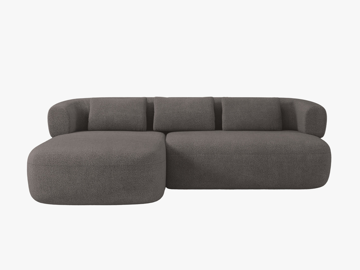 Ecksofa Bouclé Schwarz Jenny — Grey