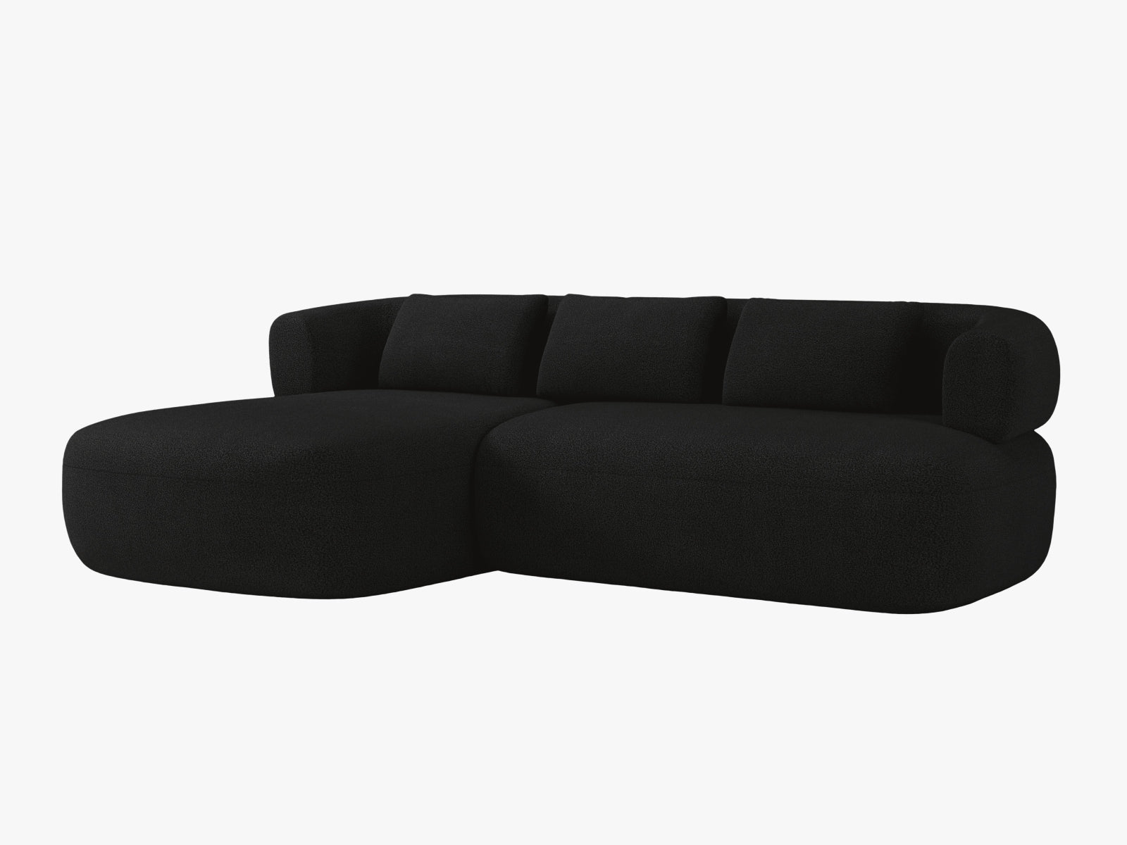 Ecksofa Bouclé Schwarz Jenny — Wohnbeispiel