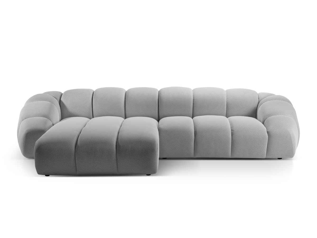 Diana Corner Sofa, 4 Seats, 334x182 cm — Silver / Left