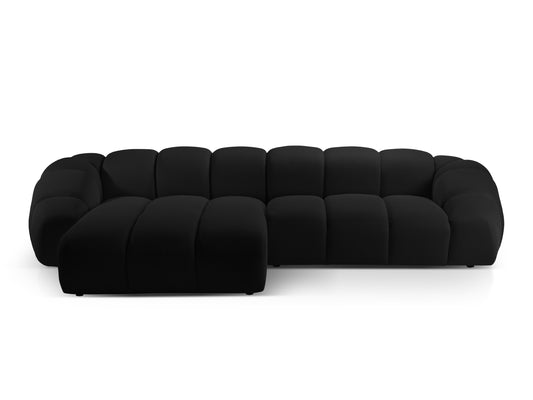 Diana Corner Sofa, 4 Seats, 334x182 cm — Black / Left