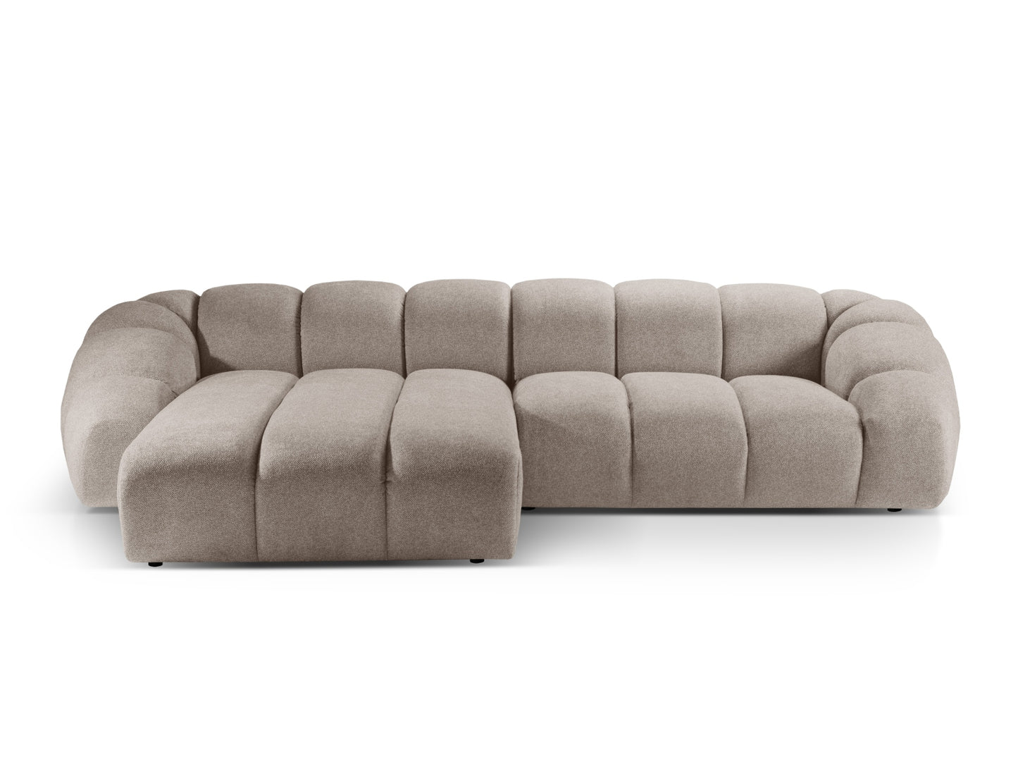 Ecksofa Strukturstoff Anthrazit Diana — Dark Beige