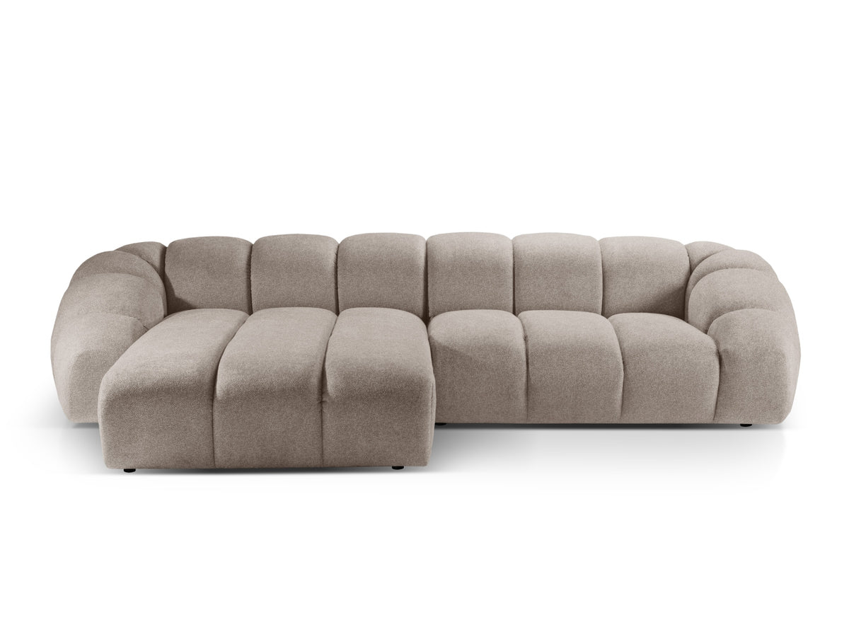 Diana Corner Sofa, 4 Seats, 334x182 cm — Dark Beige / Left