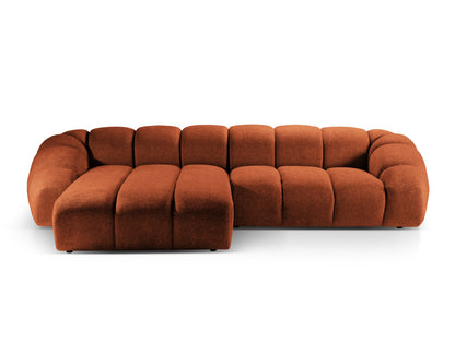 Ecksofa Strukturstoff Anthrazit Diana — Terracotta