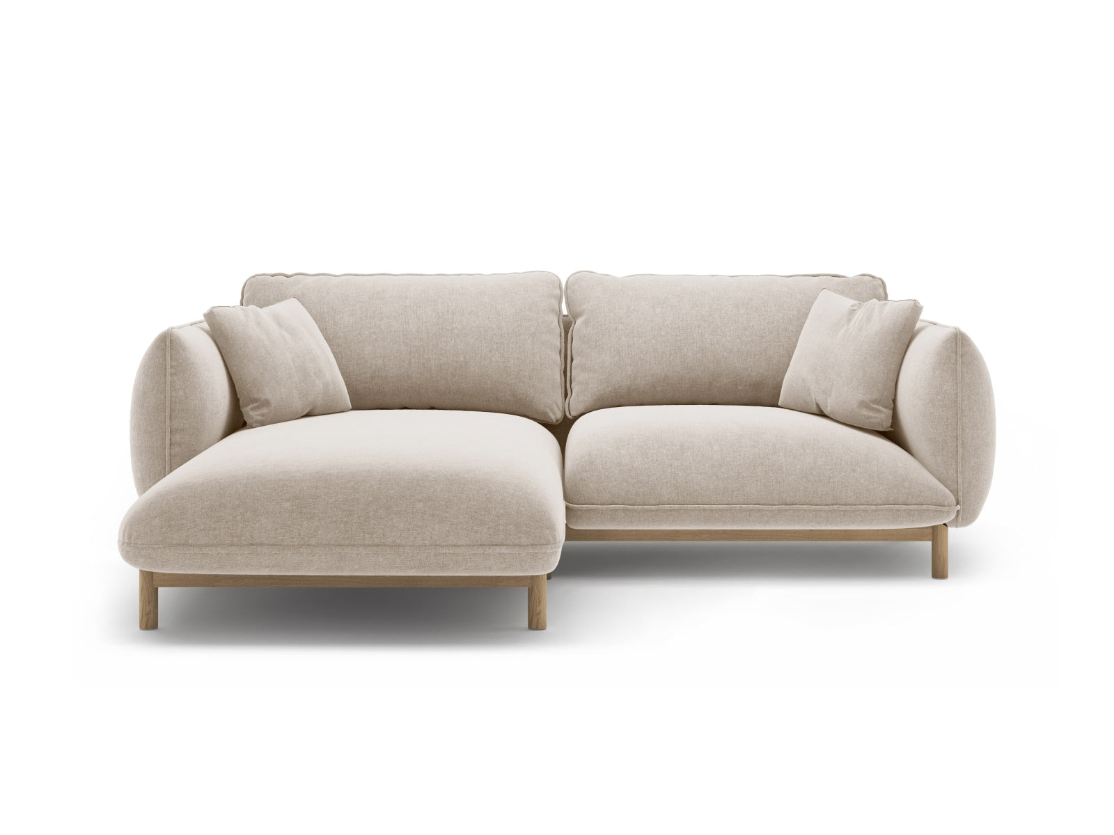 Ada Corner Sofa, 3 Seats, 220x179 cm — Light Beige / Left