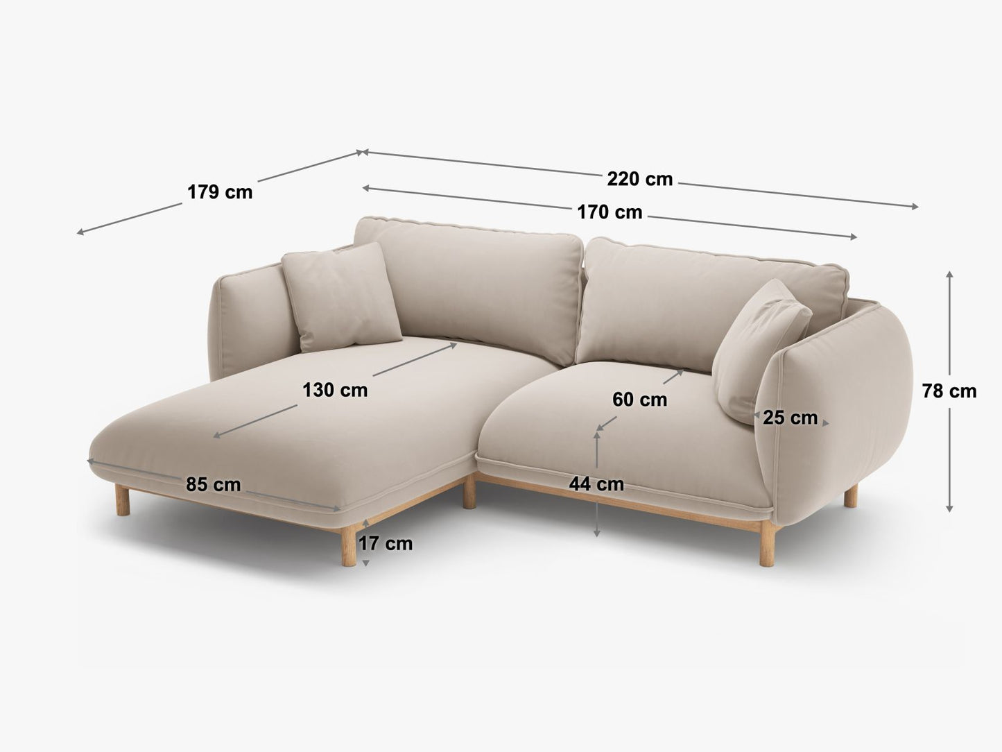Ecksofa Strukturstoff Auburn Ada — Ansicht 6