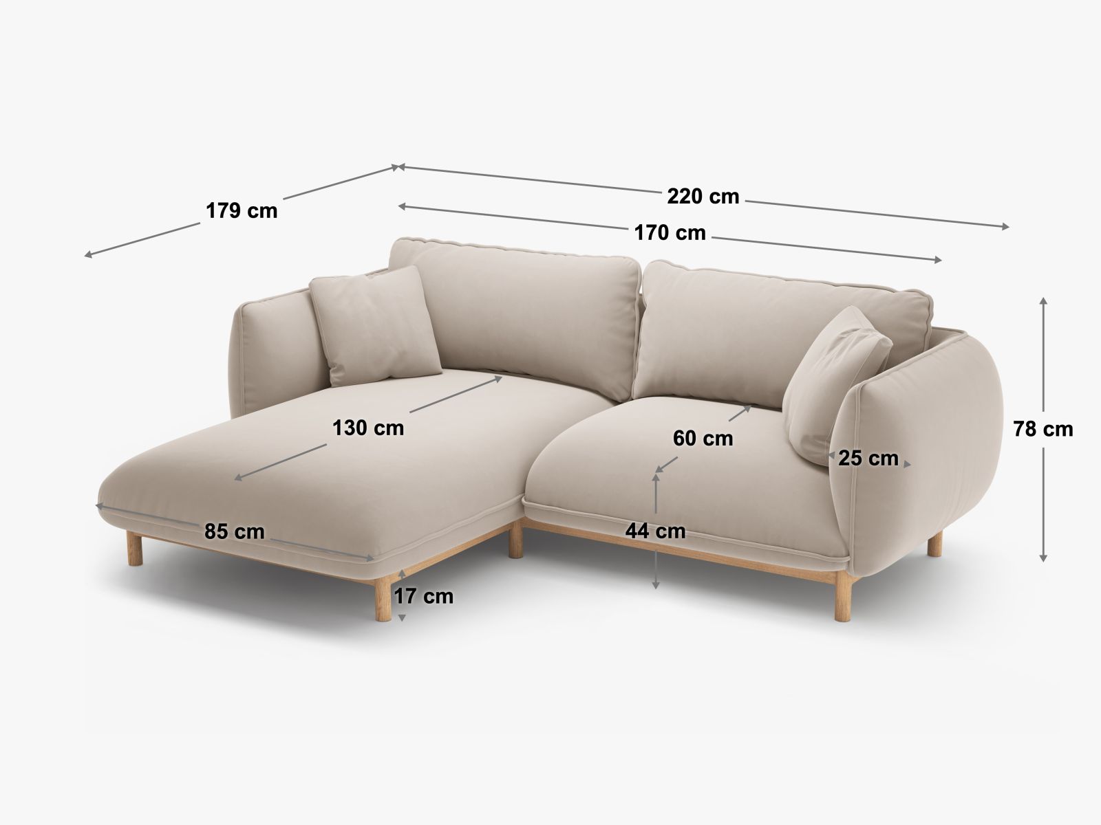 Ecksofa Strukturstoff Auburn Ada — Ansicht 6