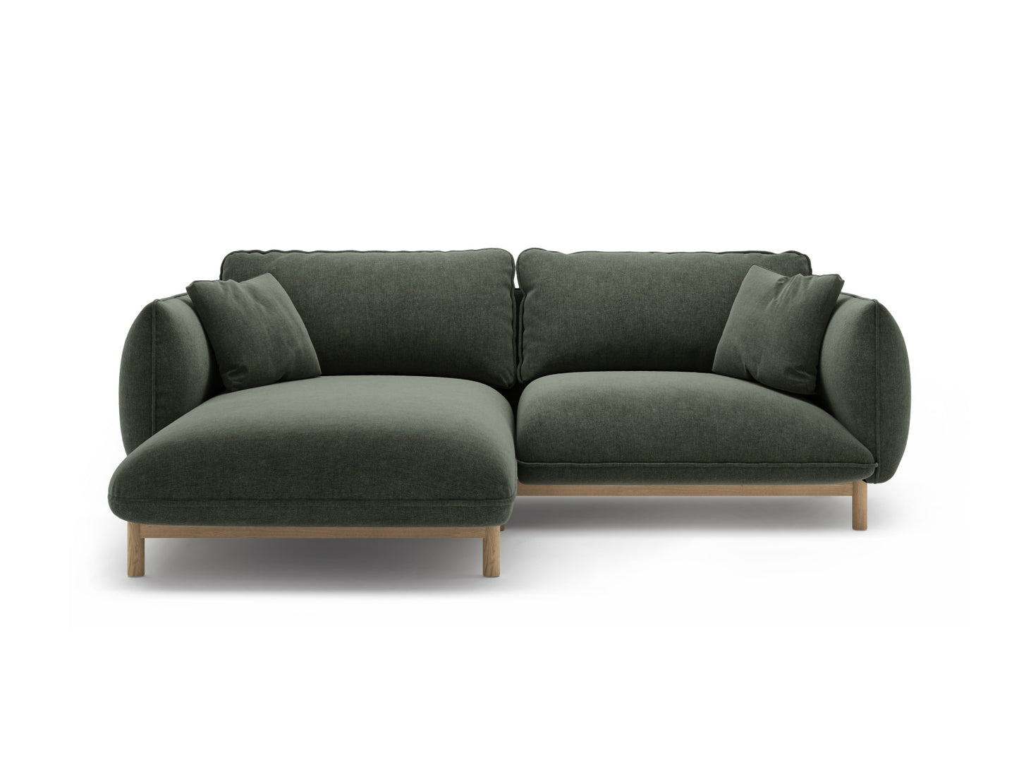 Ecksofa Strukturstoff Auburn Ada — Moss Green
