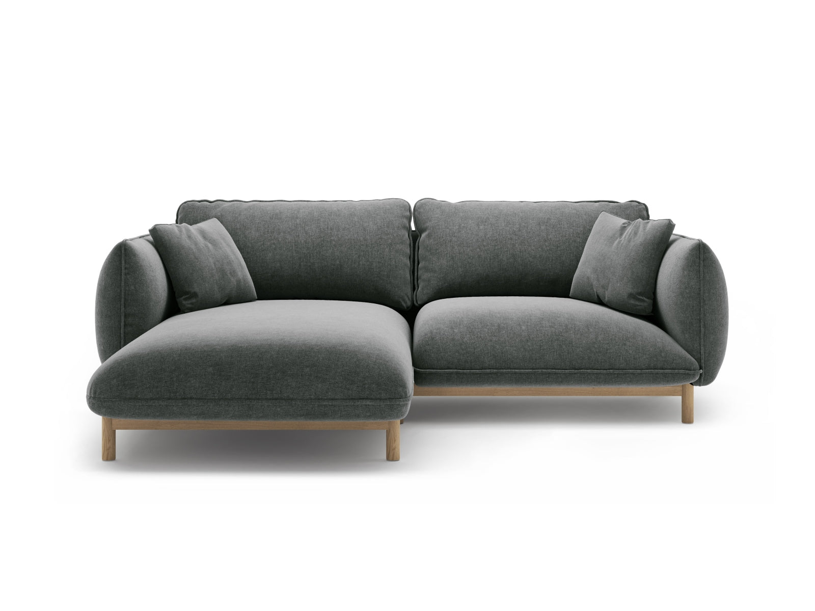 Ada Corner Sofa, 3 Seats, 220x179 cm — Dark Grey / Left