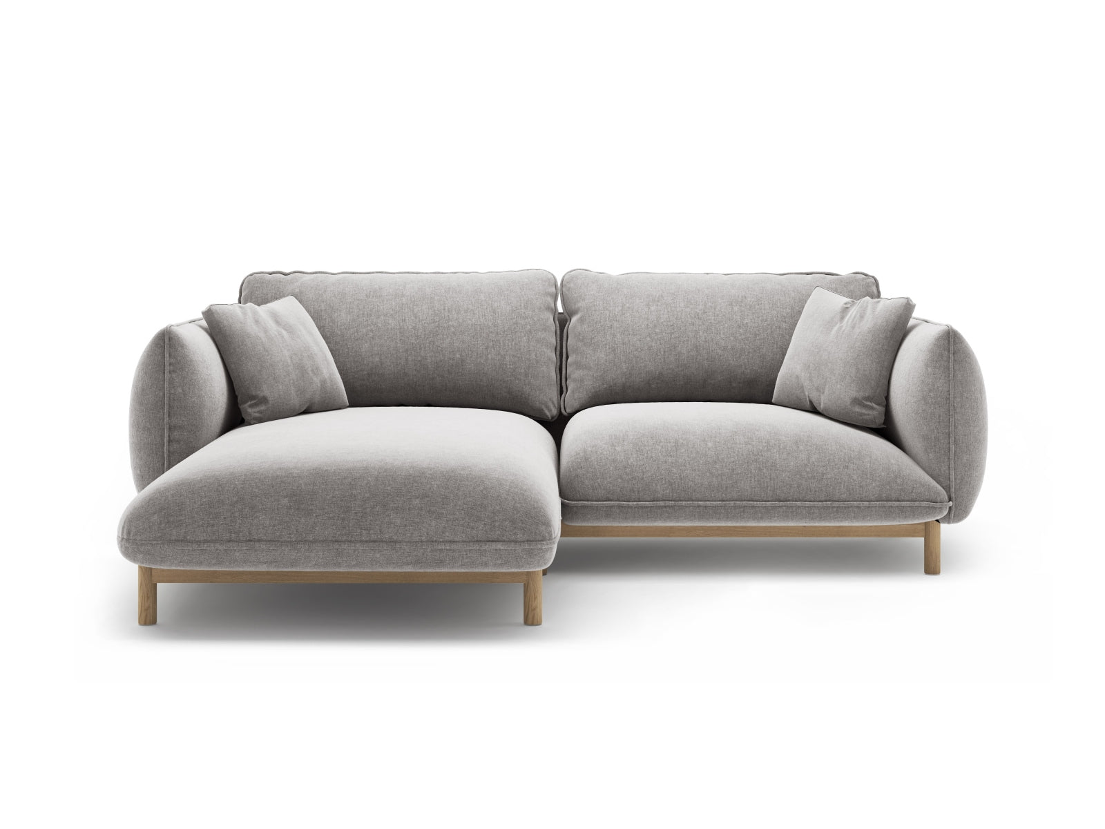 Ada Corner Sofa, 3 Seats, 220x179 cm — Light Grey / Left