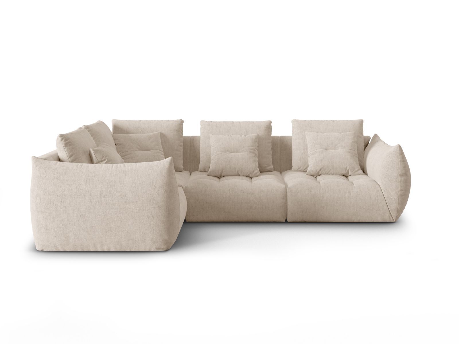 Bloom Modular Corner Sofa, 3 Seats, 316x222 cm — Light Beige / Left
