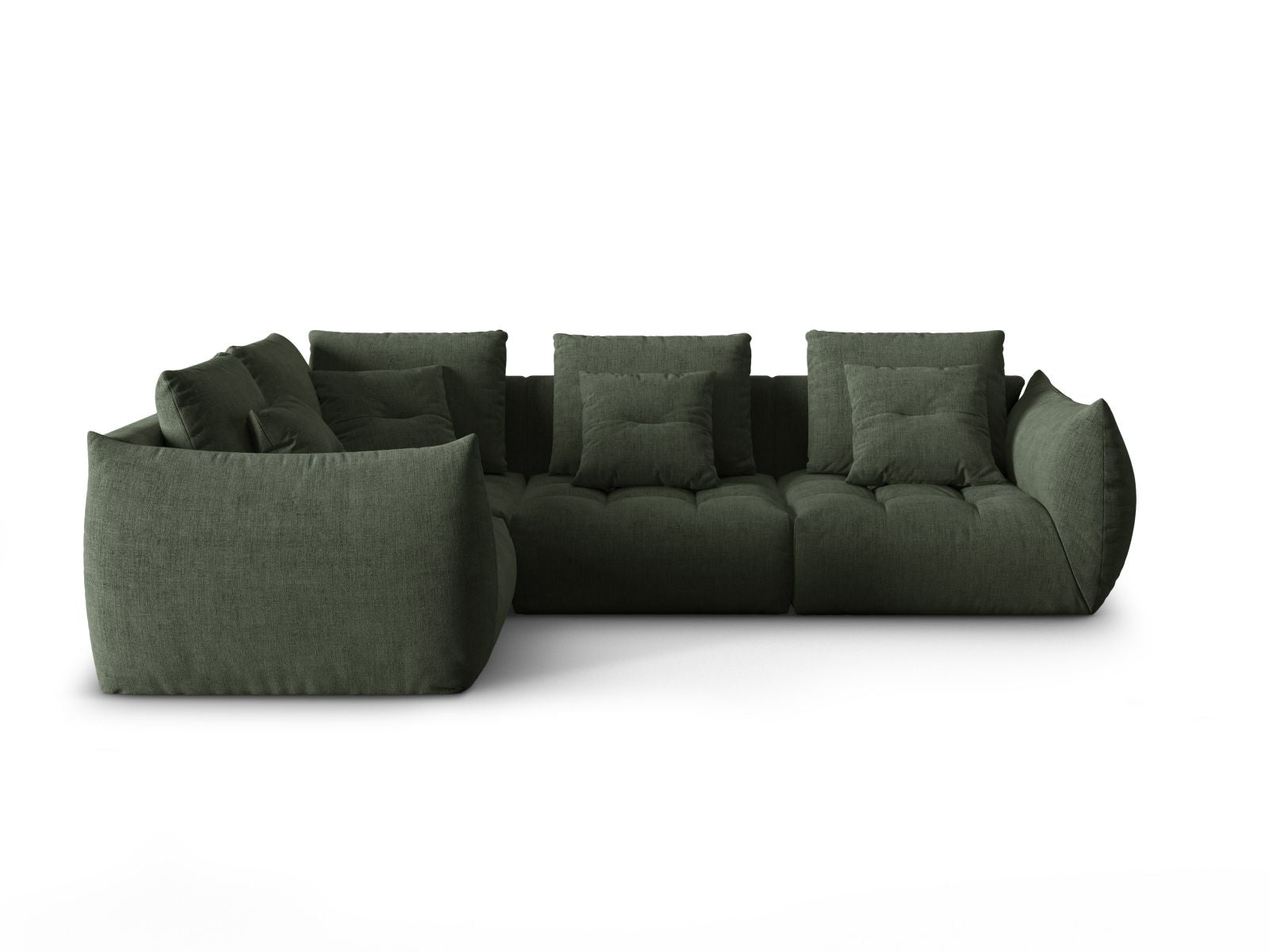 Bloom Modular Corner Sofa, 3 Seats, 316x222 cm — Moss Green / Left