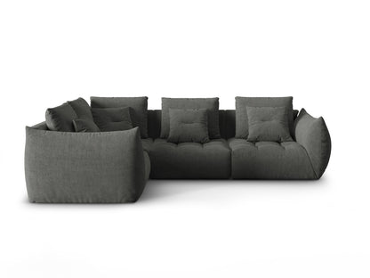 Ecksofa Strukturstoff Auburn Bloom — Dark Grey