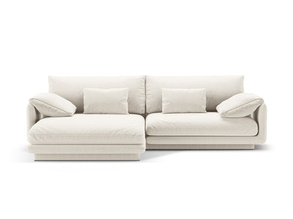 Ecksofa Strukturstoff Dunkelgrau Torino — Ivory