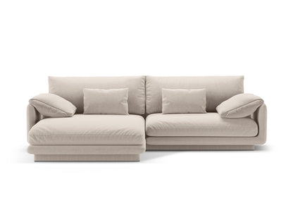 Ecksofa Strukturstoff Dunkelgrau Torino — Light Beige