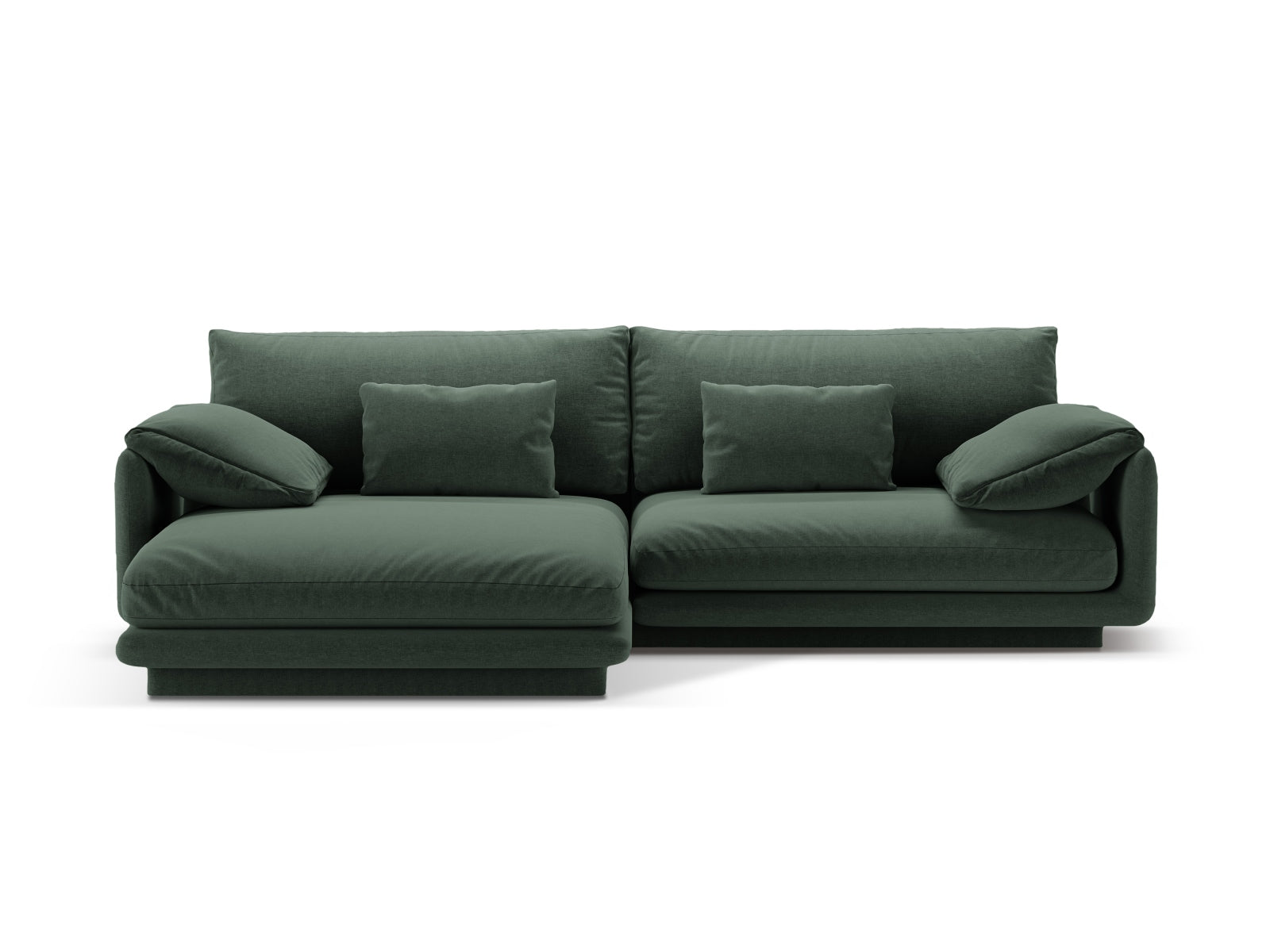 Torino Corner Sofa, 4 Seats, 250x170 cm — Moss Green / Left