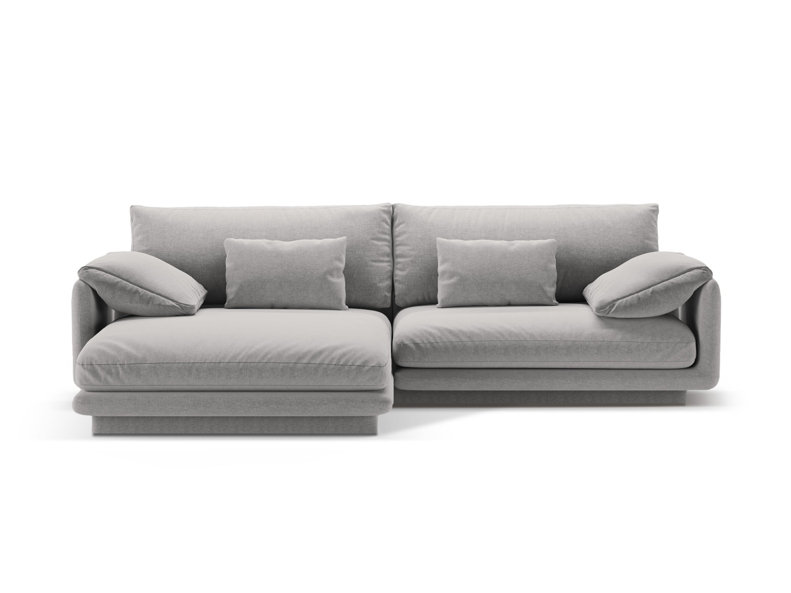 Torino Corner Sofa, 4 Seats, 250x170 cm — Light Grey / Left