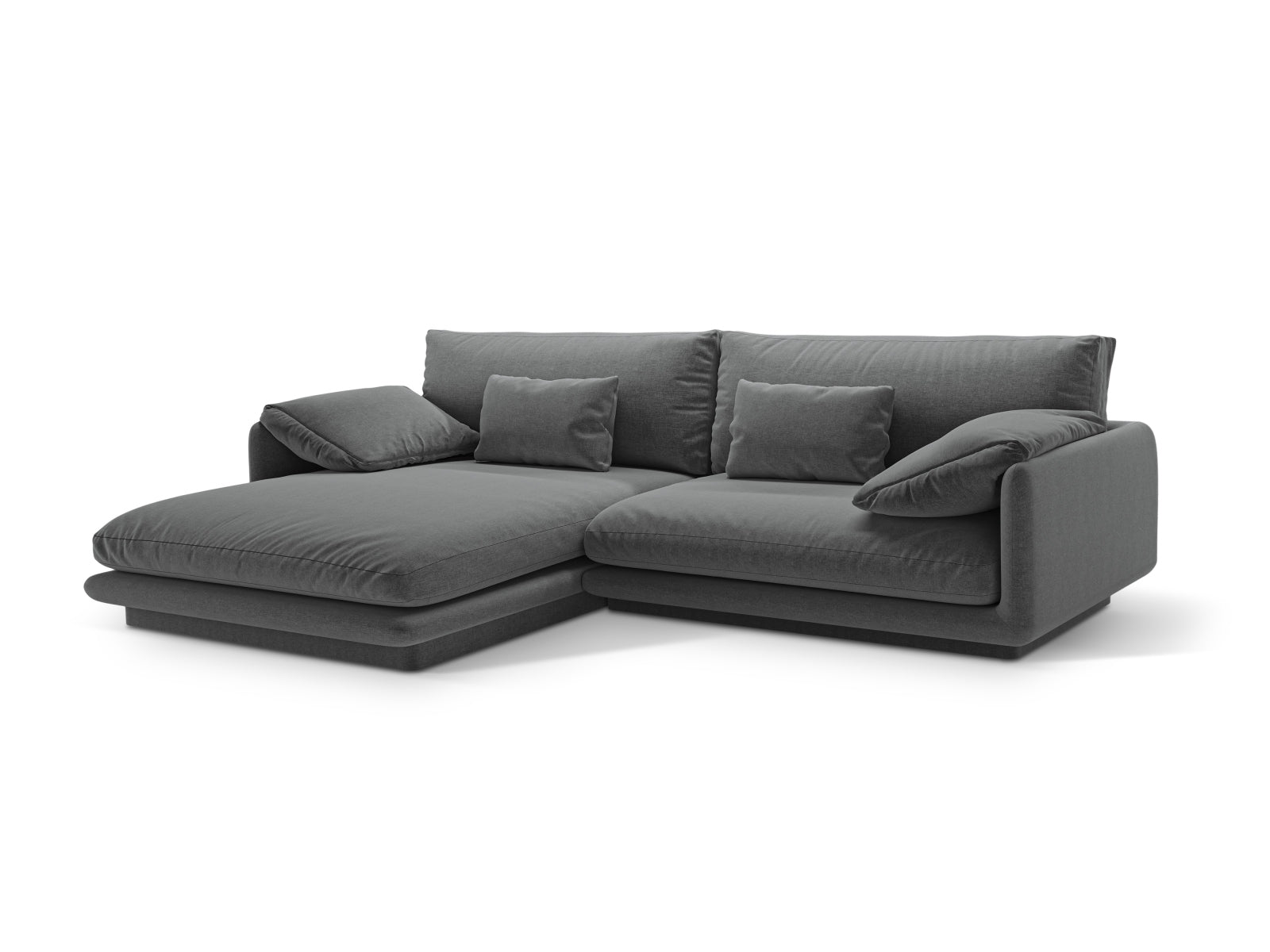 Ecksofa Strukturstoff Dunkelgrau Torino — Wohnbeispiel