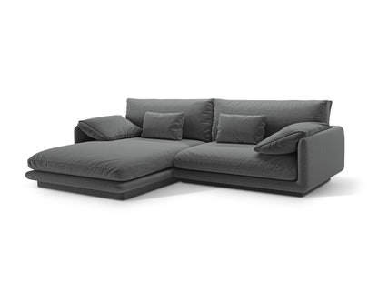 Ecksofa Strukturstoff Dunkelgrau Torino — Wohnbeispiel