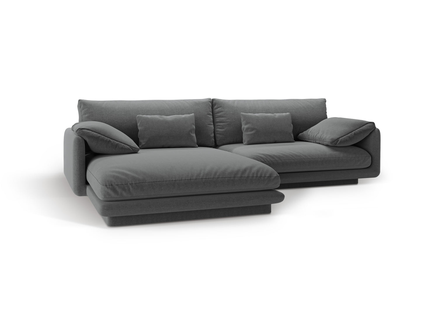 Ecksofa Strukturstoff Dunkelgrau Torino — Maße und Details