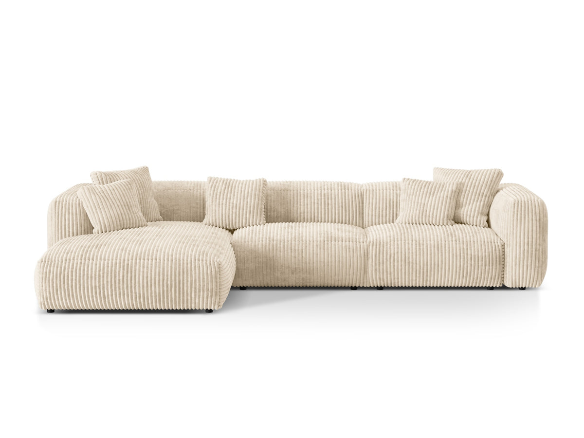 Martina Modular Corner Sofa XL, 3 Seats, 330x176 cm — Light Beige / Left