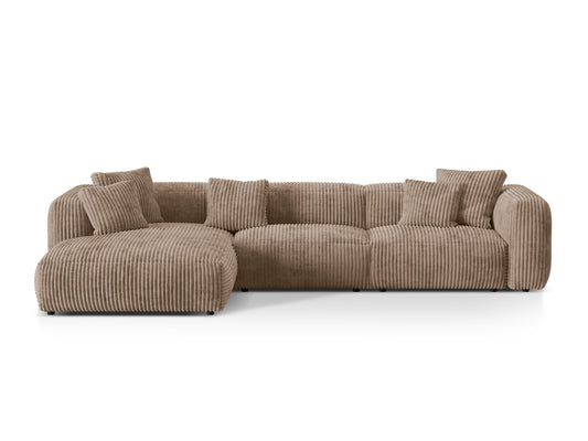 Martina Modular Corner Sofa XL, 3 Seats, 330x176 cm — Acorn / Left