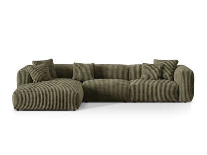 Ecksofa Cord Acorn Martina — Moss Green