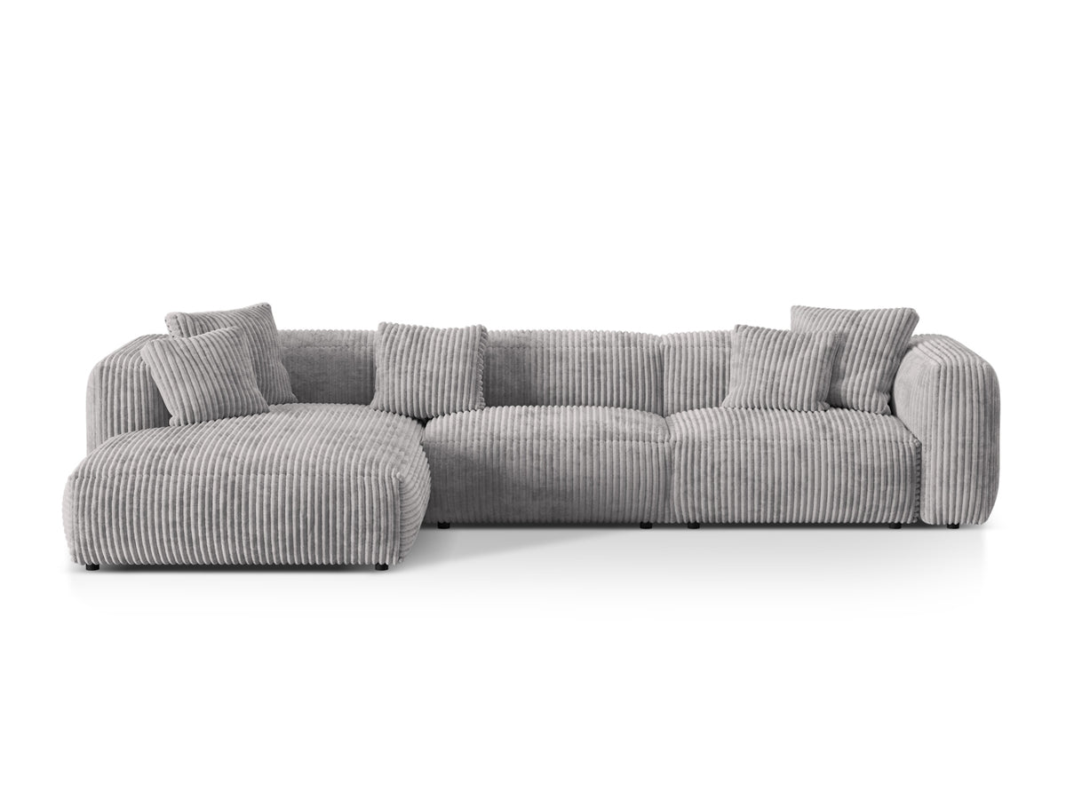 Martina Modular Corner Sofa XL, 3 Seats, 330x176 cm — Light Grey / Left