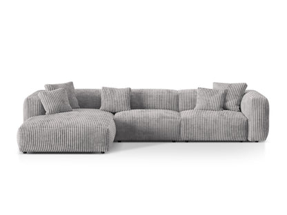 Ecksofa Cord Acorn Martina — Light Grey