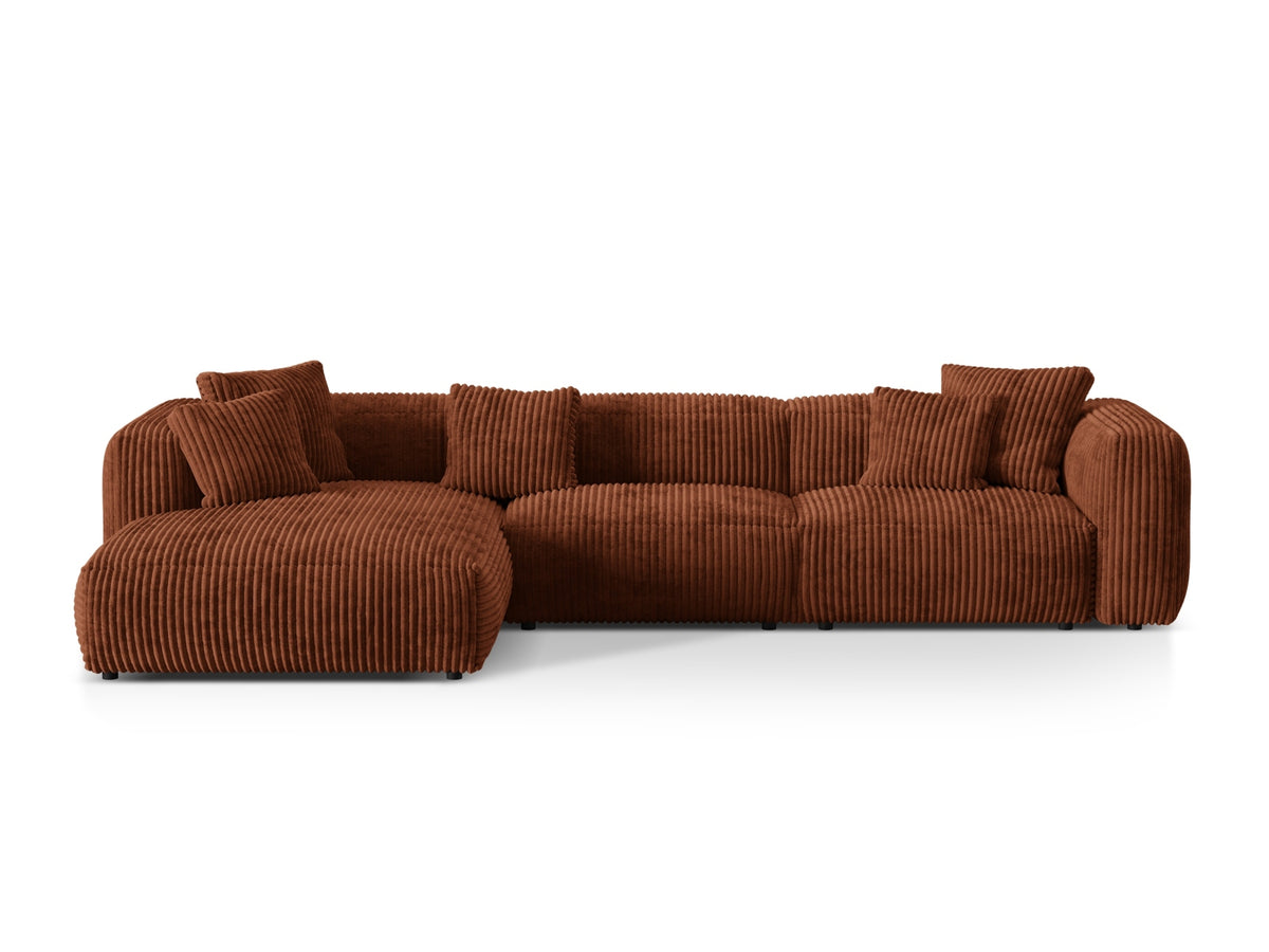 Martina Modular Corner Sofa XL, 3 Seats, 330x176 cm — Brick / Left