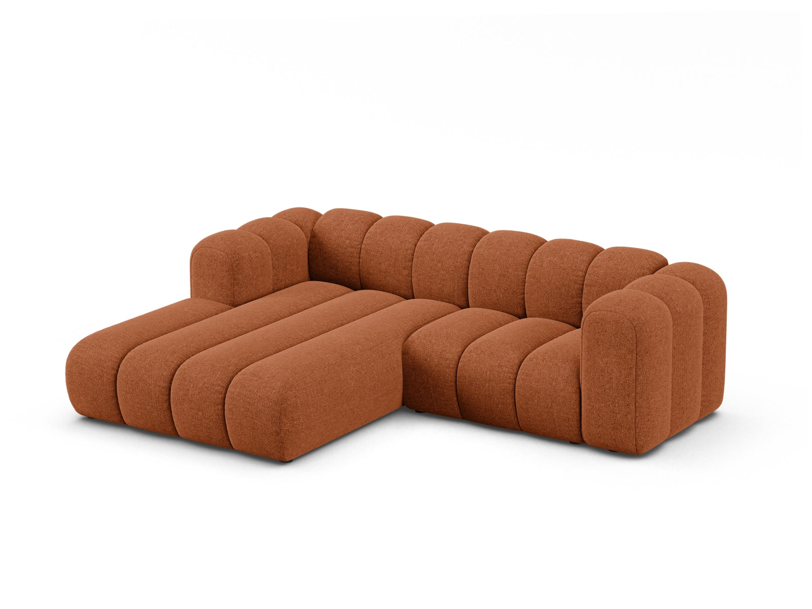 Ecksofa Chenille Brick Lupine — Wohnbeispiel
