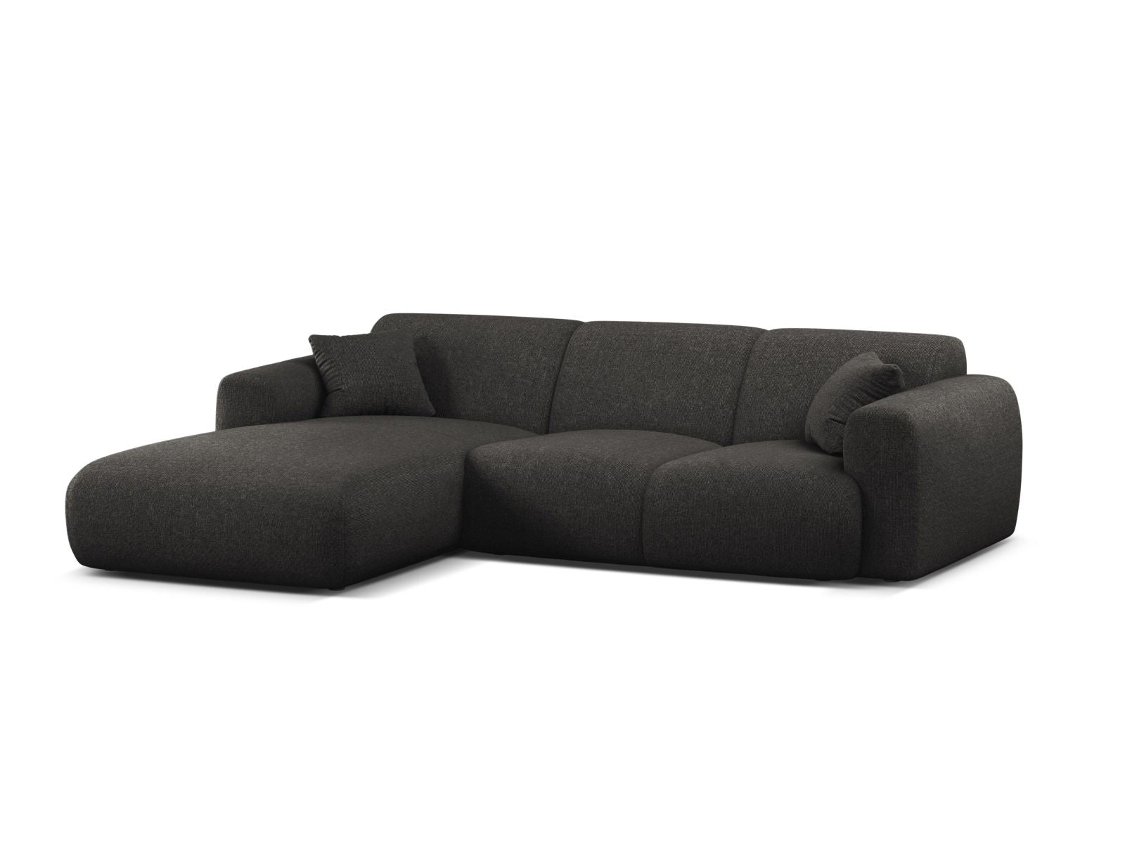 Ecksofa Chenille Anthrazit Molino — Wohnbeispiel