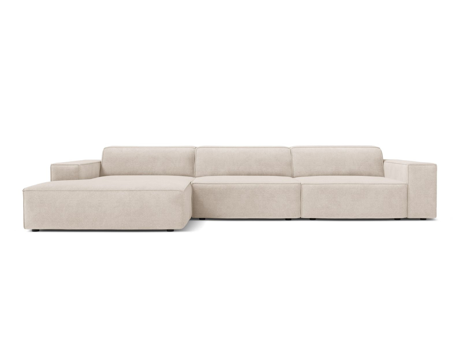 Ecksofa Strukturstoff Beige Jodie — Beige