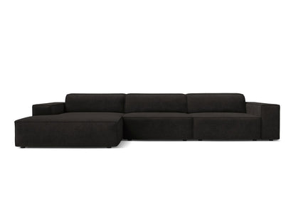 Ecksofa Strukturstoff Beige Jodie — Black