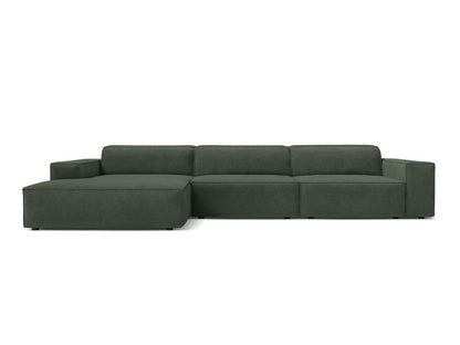 Ecksofa Strukturstoff Beige Jodie — Moss Green