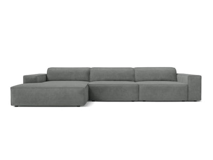 Ecksofa Strukturstoff Beige Jodie — Grey