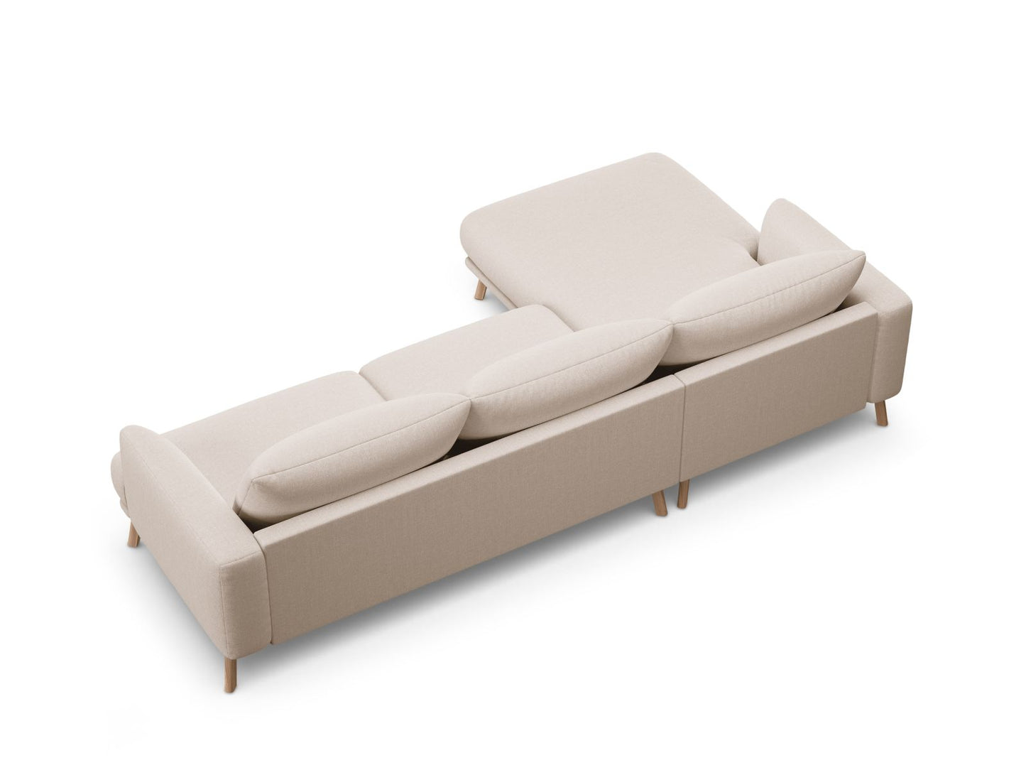 Ecksofa Strukturstoff Beige Naomi — Detailansicht